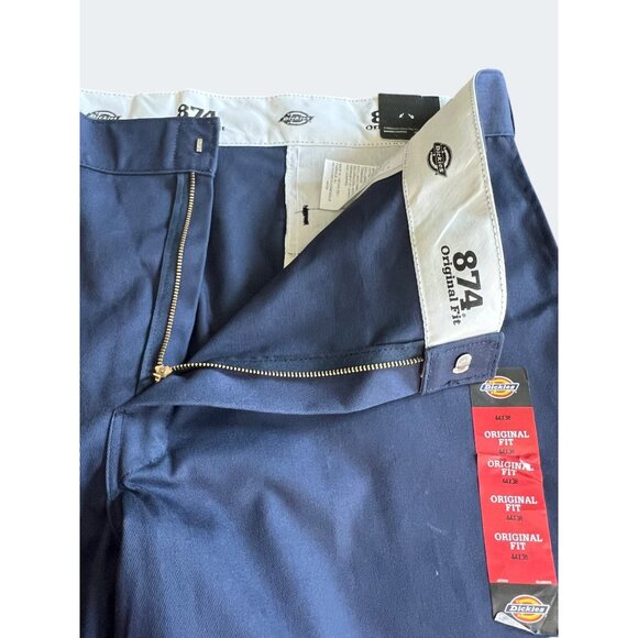 Dickies 874 Original Fit Work Pants Navy Wrinkle Resistant Durable Fabric 44x30 - Picture 13 of 16